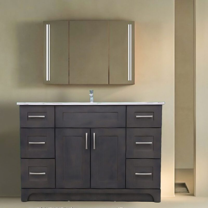 Pansy Smokey Grey 48" 2-Door-6-Drawer