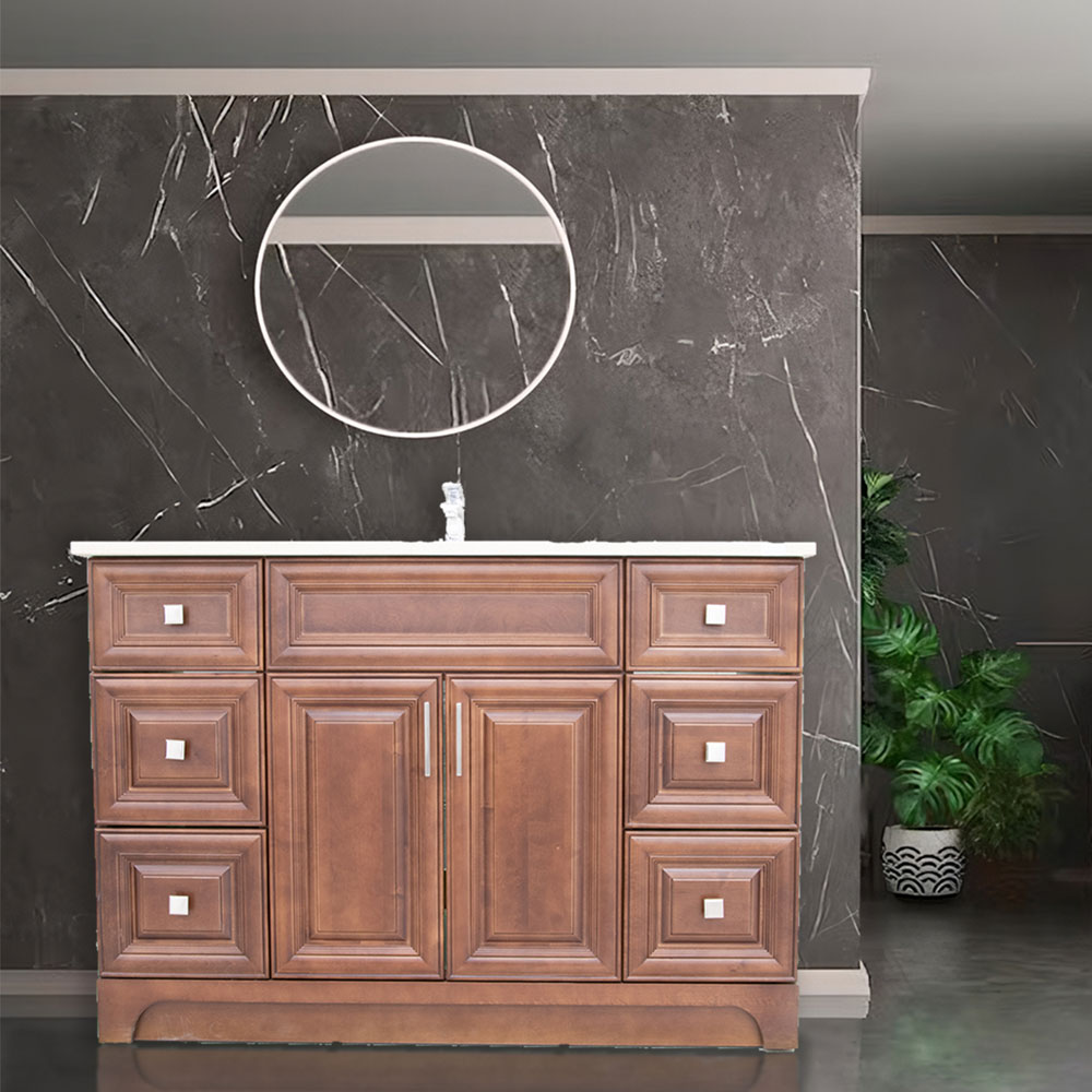 Jasmine Espresso 48" 2 Door 6-DRAWER