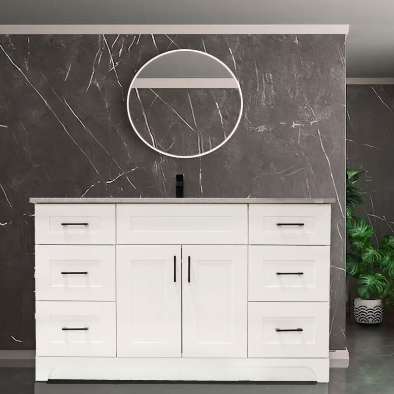 PANSY WHITE 54" 2-DOOR-6-DRAWER