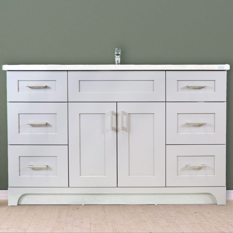 Pansy Grey 54" 2-Door-6-Drawer