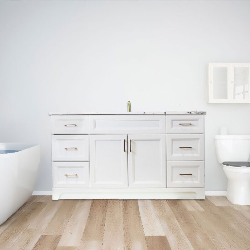 Rainbow White 60" Single Sink-2-DOOR-6-DRAWER