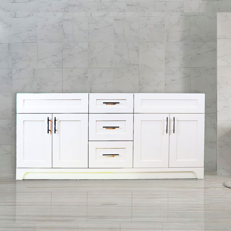 PANSY WHITE 72" DOUBLE-SINK-4-DOOR-3-DRAWER