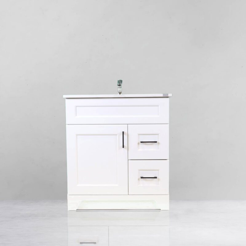 Shaker White 30" - 1 Door  2 Drawer