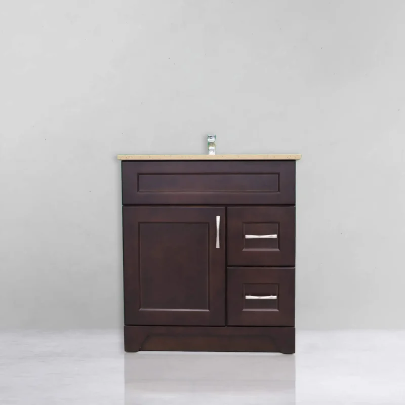 Shaker Espresso 30" - 1 Door 2 Drawer